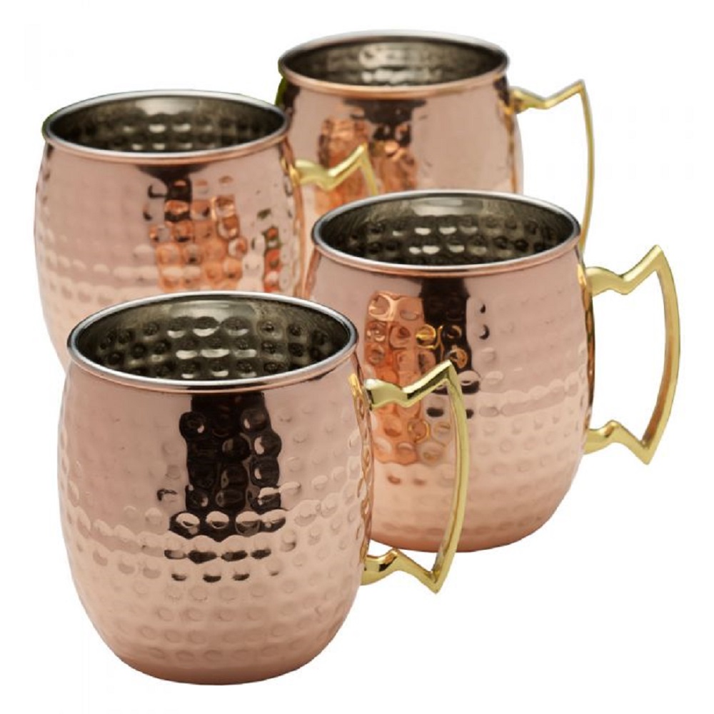 Mikasa Hammered Copper Moscow Mule 16oz Mug Set Of Four 885991177265