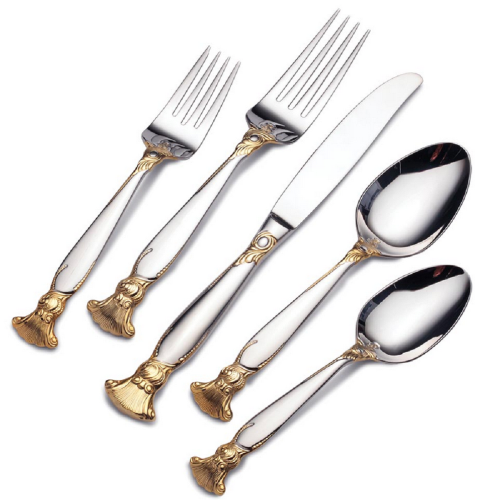Wallace Salacia Gold Accent 18/10 Stainless 20pc Flatware Set (Service