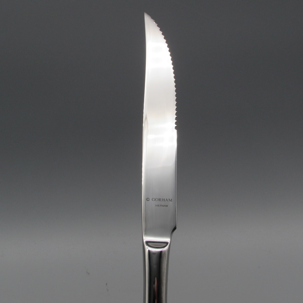 Gorham Studio Stainless Steel Solid Handle 9 1/4" Serrated Steak Knife